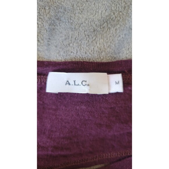 Women's A.L.C. Linen Cut Out Back Long Sleeve Shirt - Picture 3 of 4